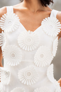 3D FLOWER DRESS | WHITE